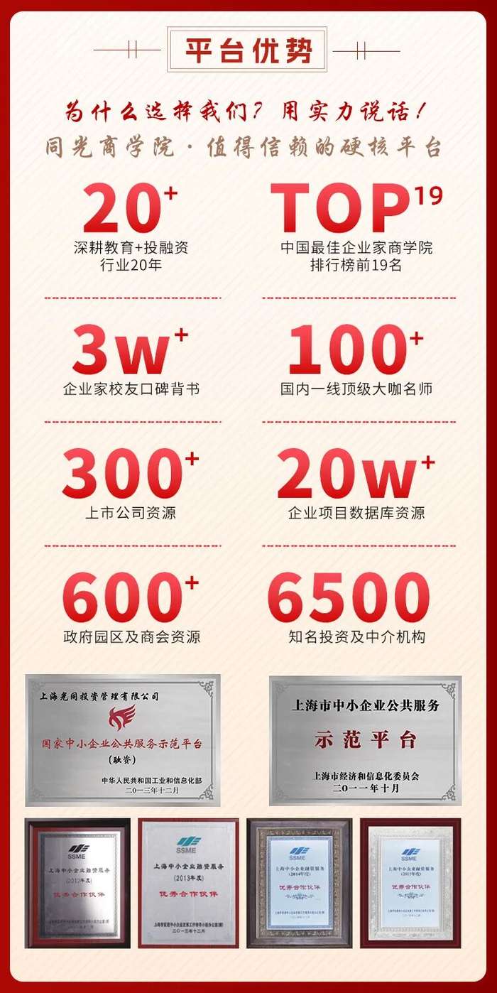 同光资本 | EMBA工商管理创新总裁班108期 | 34位名师授课 | 5月22日开学