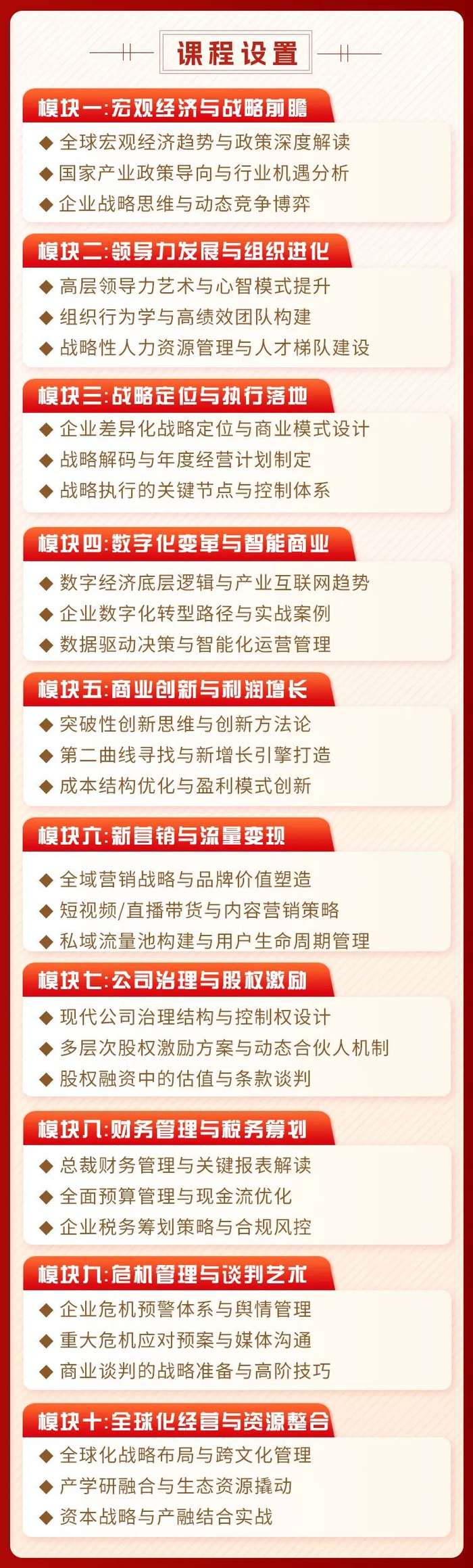 同光资本 | EMBA工商管理创新总裁班108期 | 34位名师授课 | 5月22日开学