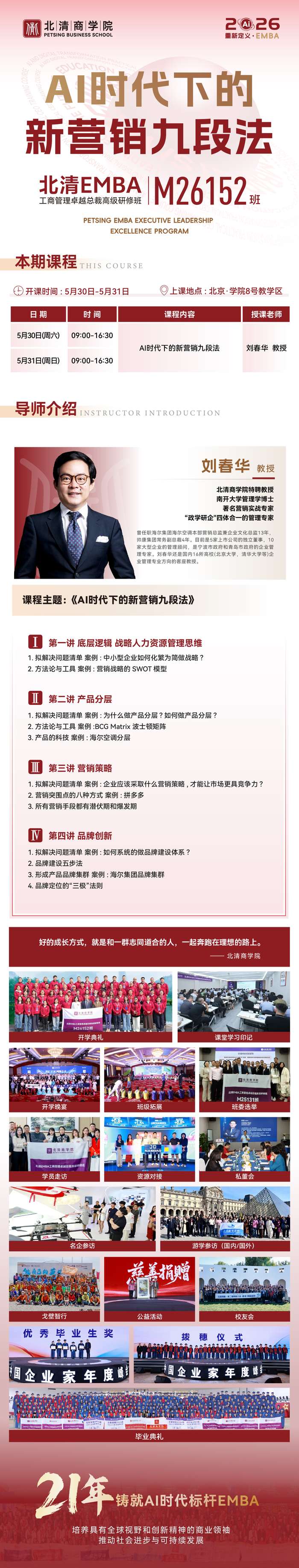 北清商学院 | 刘春华教授 | EMBA总裁班M26152 | AI新营销九段法 | 5月30-31日