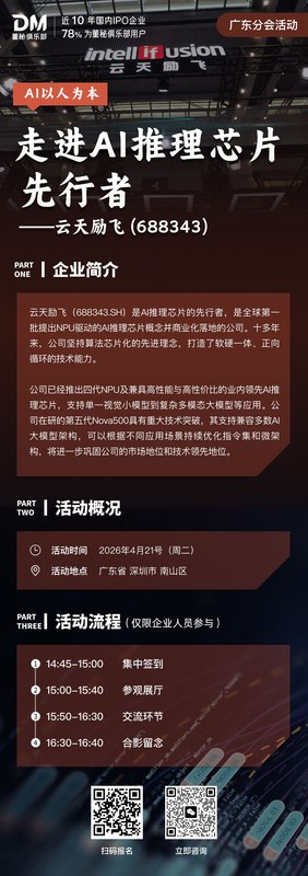 董秘俱乐部 | 上市公司访学 | 云天励飞688343 | 4月21日深圳