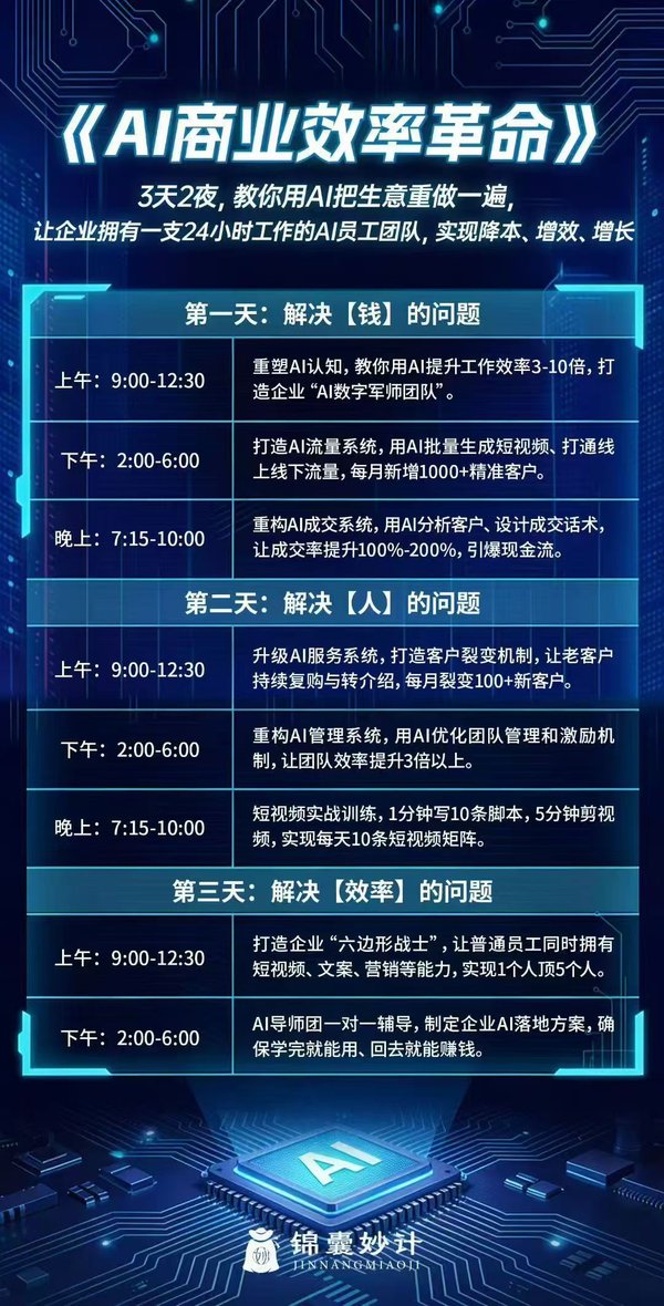 锦囊妙计 | 陈文强 | AI商业效率革命 | 中小企业必修课