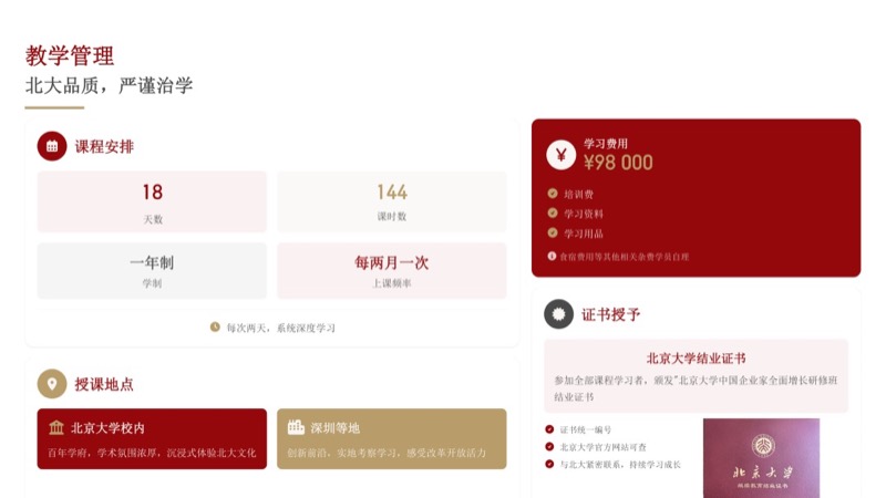 北京大学 | 中国企业家全面增长研修班 | 全国招生