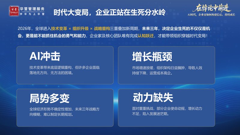 华营2026精品课程 | 在悖论中前进 | AI时代企业家如何构建信心 | 深圳4月24-25日