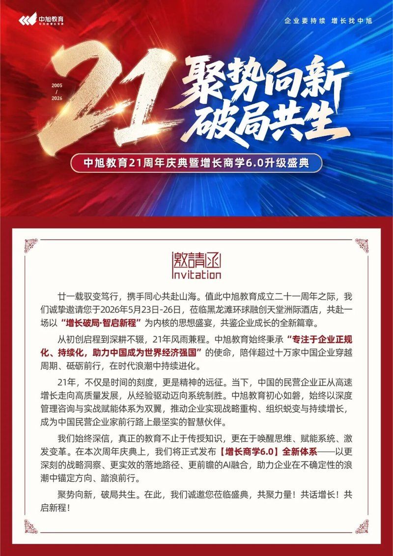 中旭教育21周年暨增长商学6.0升级盛典成都站启幕