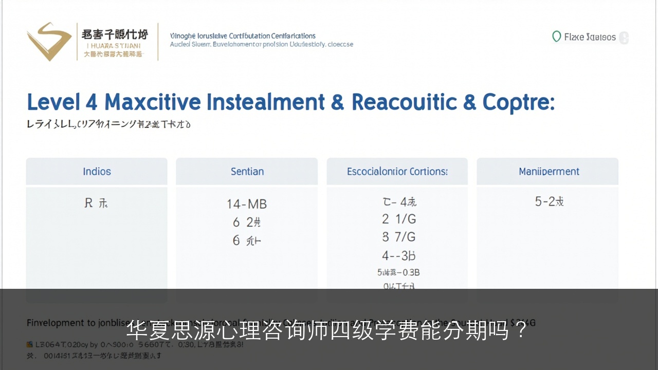 华夏思源心理咨询师四级学费能分期吗?