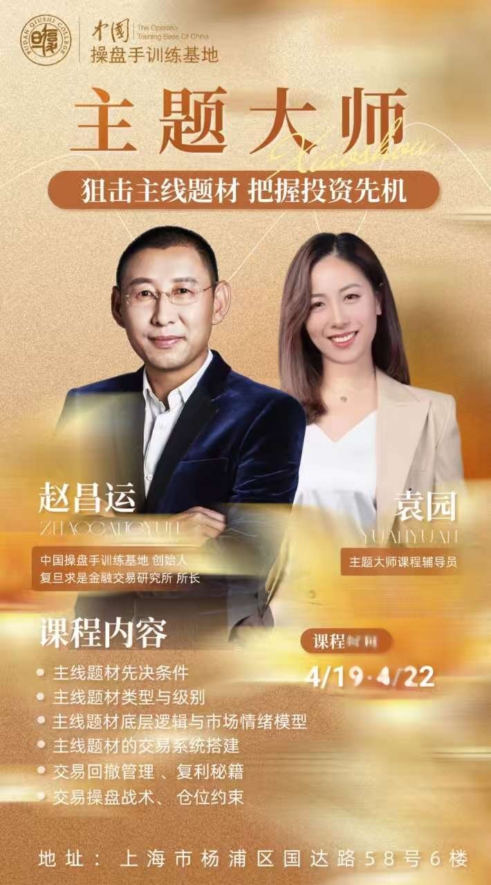复旦求是操盘手 | 赵昌运袁园朱少楠郑国奎 | 主题大师+期货大师双课发布 | 0404110109