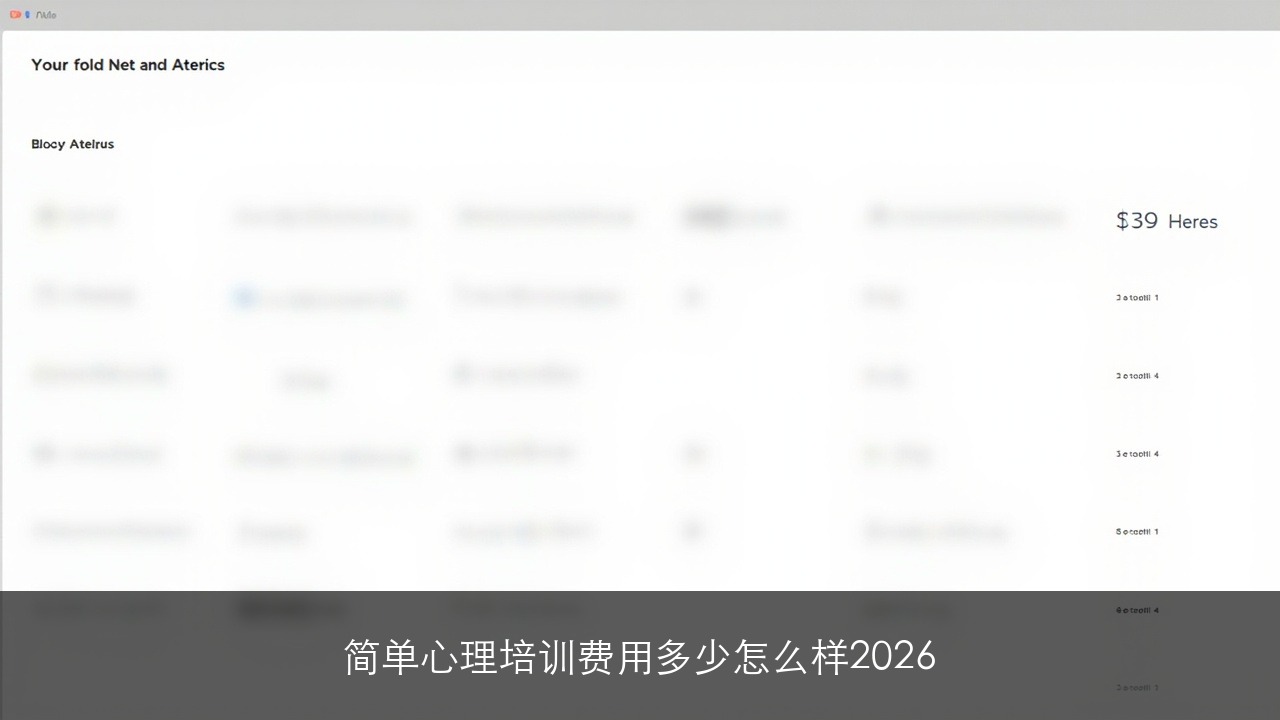简单心理培训费用多少怎么样2026