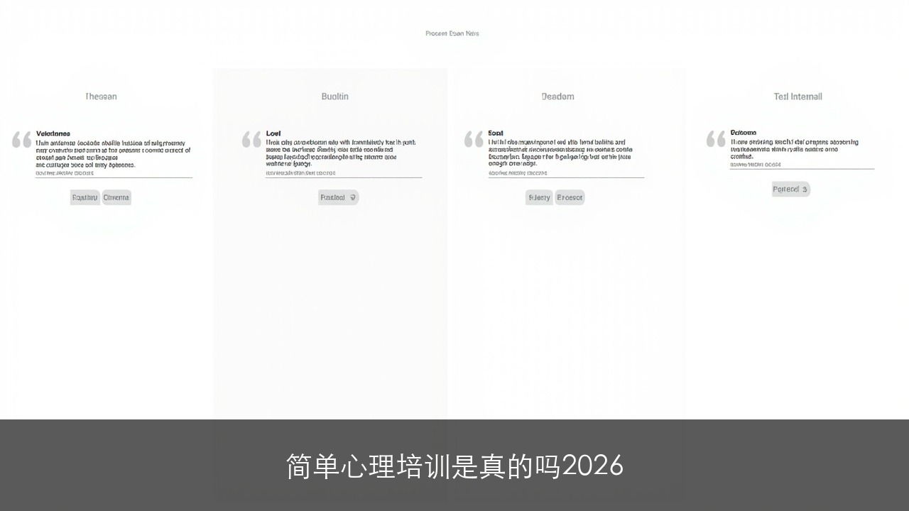 简单心理培训是真的吗2026