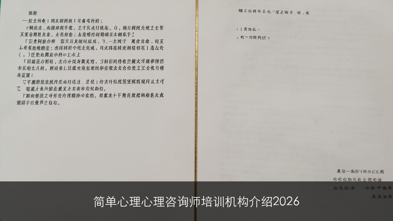 简单心理心理咨询师培训机构介绍2026