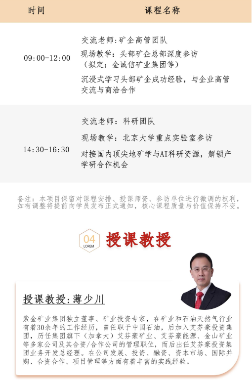 北京大学中国矿业企业家全球战略高级研修班