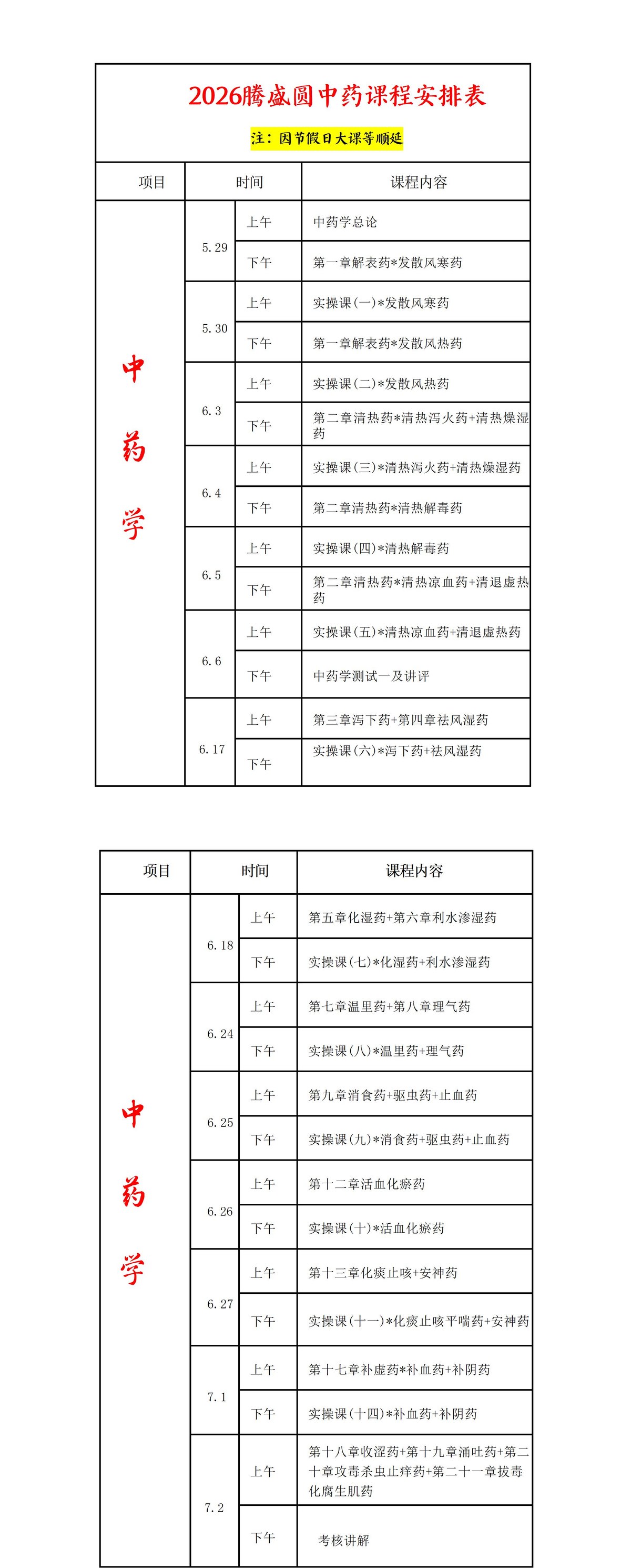 腾盛圆中医培训学校2026中药学课程安排:中药辨认、方剂与实操学习