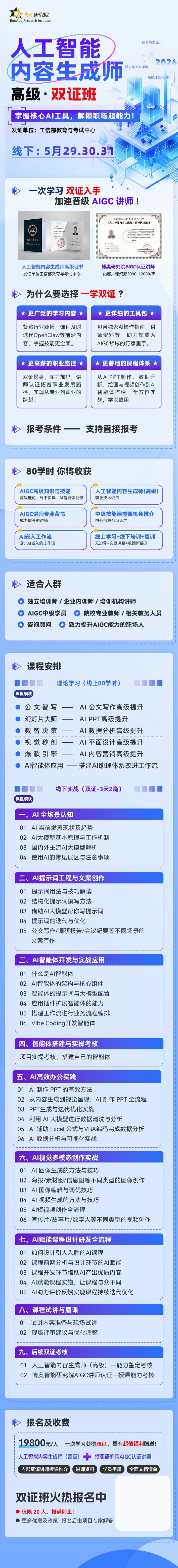 博奥研究院AI应用讲师双证课程：从会用AI到会教AI的新职业成长路径