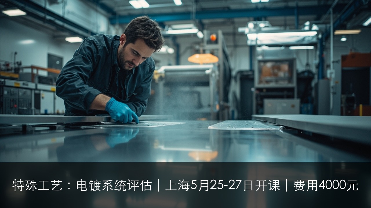 特殊工艺：电镀系统评估 | 上海5月25-27日开课 | 费用4000元