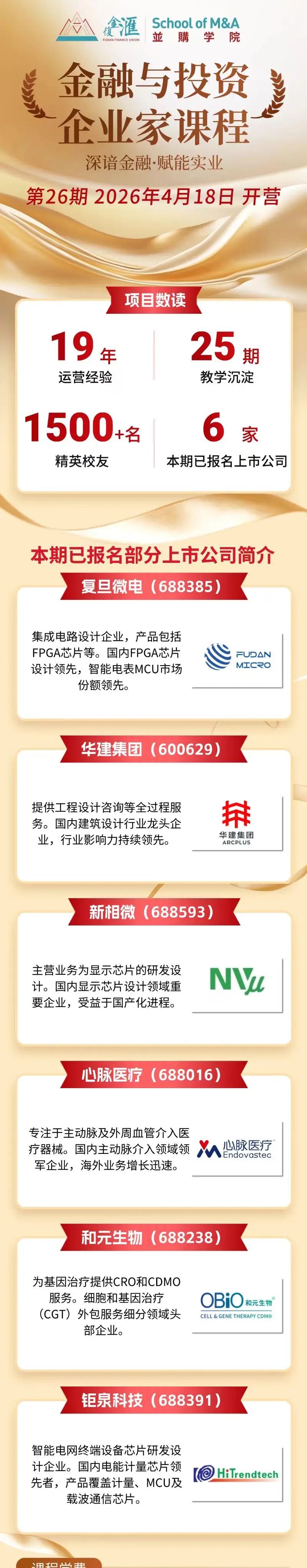 复金汇金融与投资企业家课程项目介绍：19年沉淀，1300+校友，帮助企业家真正看懂金融、用好金融