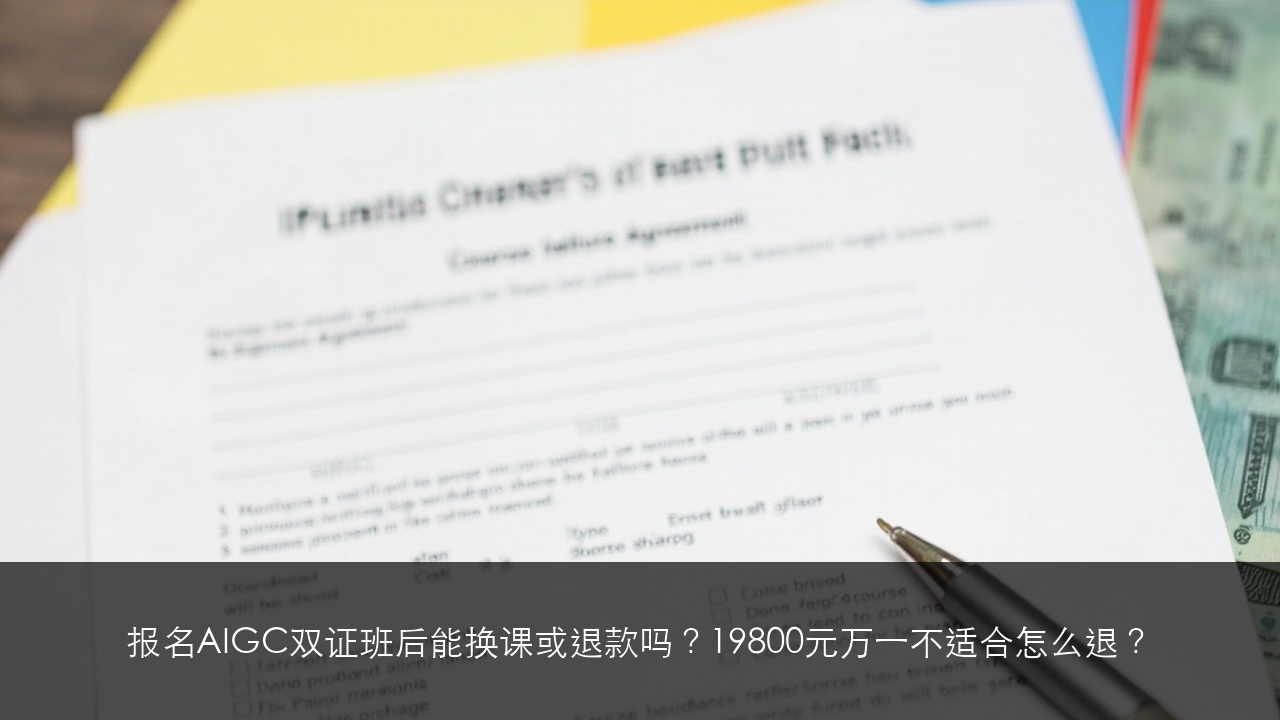 报名AIGC双证班后能换课或退款吗?19800元万一不适合怎么退?