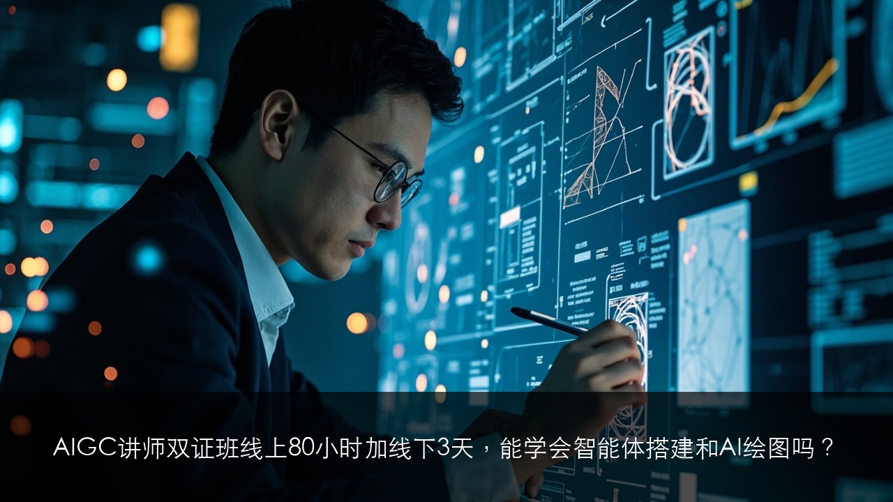 AIGC讲师双证班线上80小时加线下3天,能学会智能体搭建和AI绘图吗?