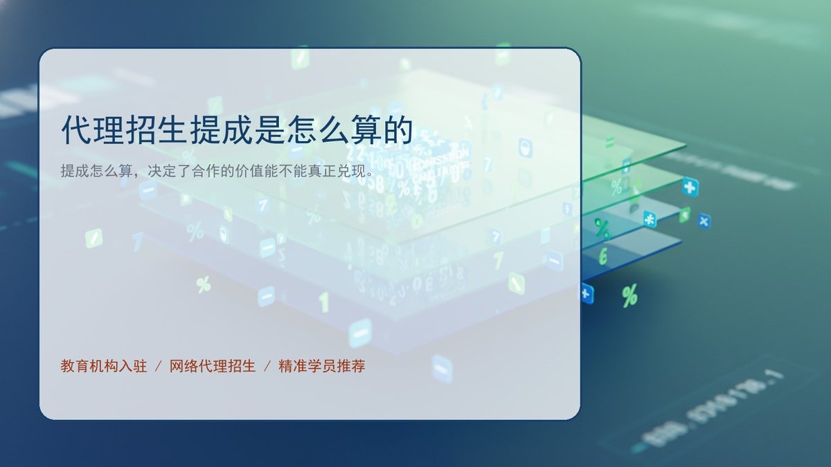 代理招生提成是怎么算的