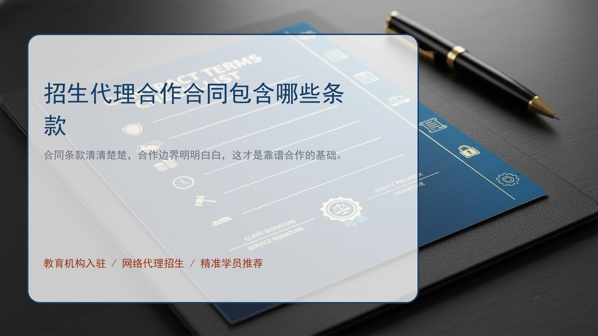 招生代理合作合同包含哪些条款