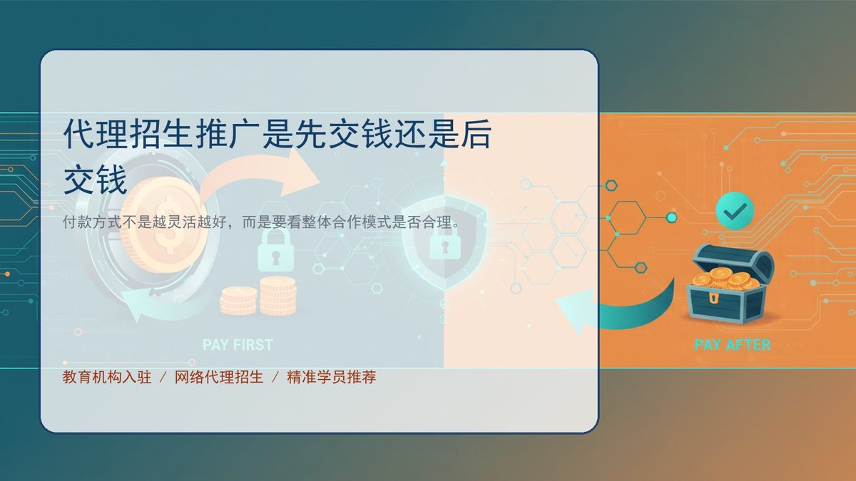 代理招生推广是先交钱还是后交钱