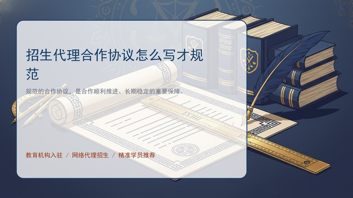 招生代理合作协议怎么写才规范