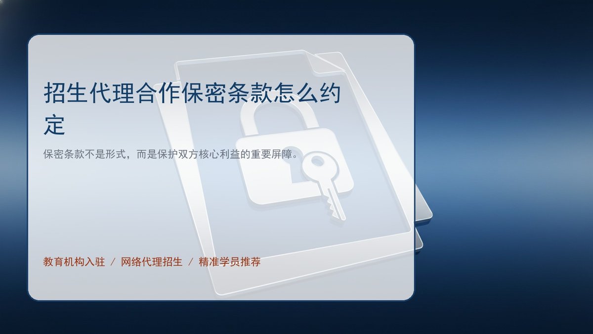 招生代理合作保密条款怎么约定
