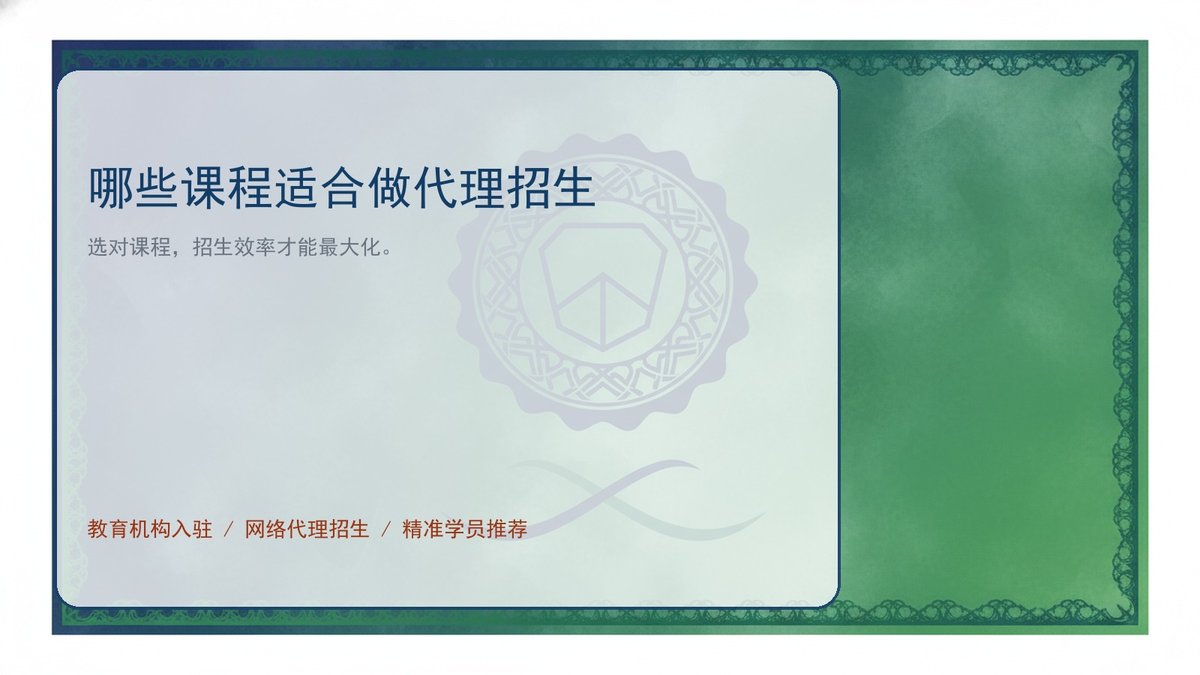 哪些课程适合做代理招生