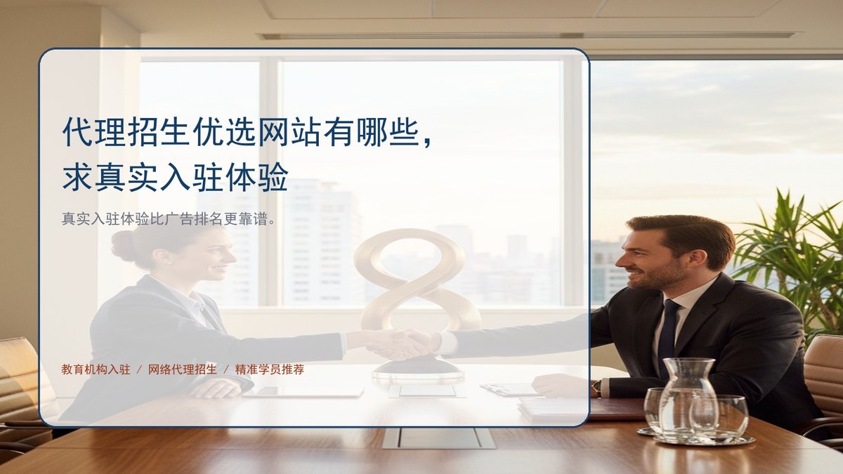 代理招生优选网站有哪些,求真实入驻体验