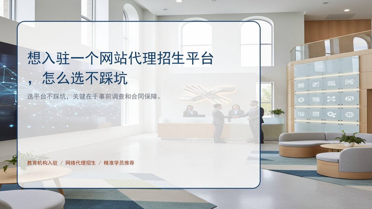 想入驻一个网站代理招生平台,怎么选不踩坑