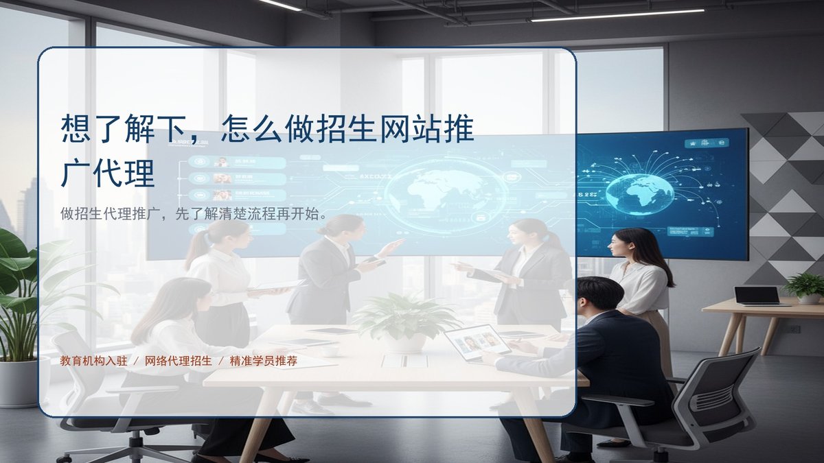 想了解下，怎么做招生网站推广代理