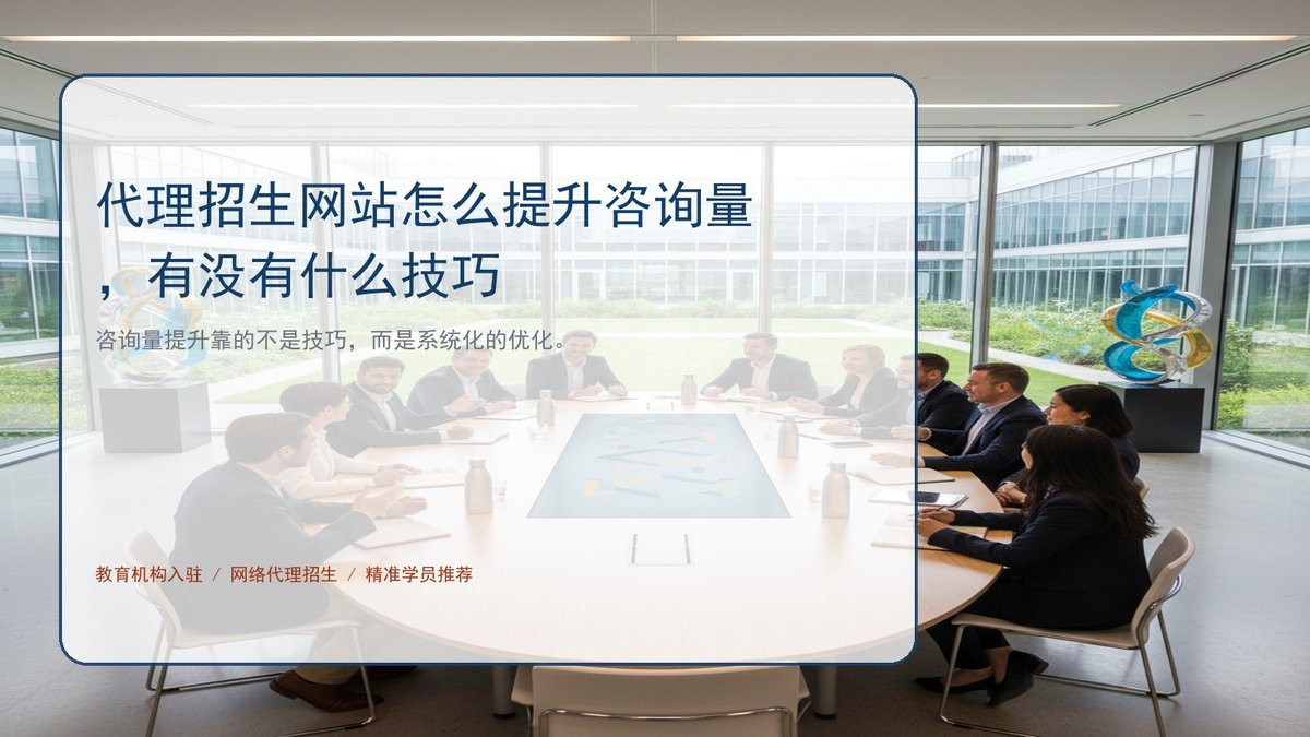 代理招生网站怎么提升咨询量,有没有什么技巧