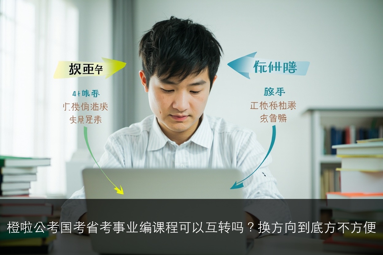 橙啦公考国考省考事业编课程可以互转吗?换方向到底方不方便