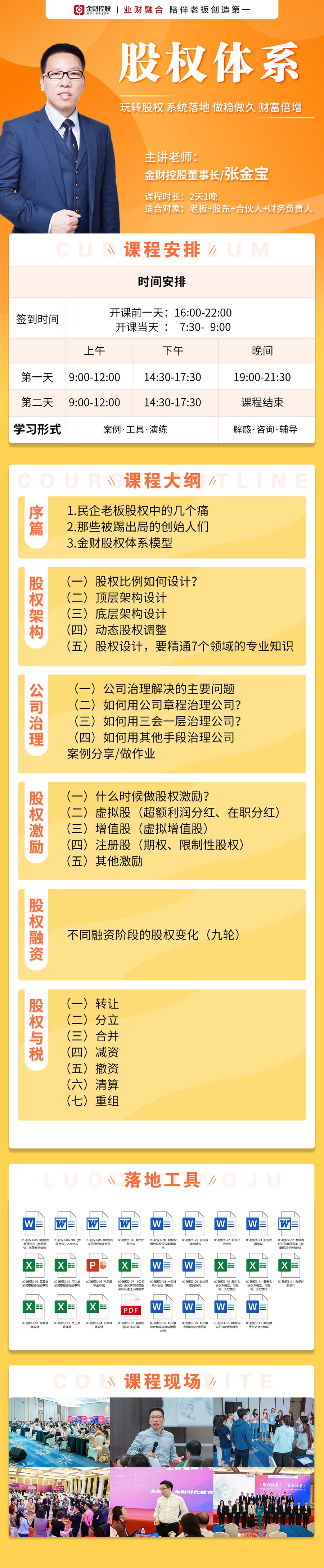 张金宝老师:金财控股《股权体系》2天1晚课程,适合老板、股东、合伙人、财务负责人