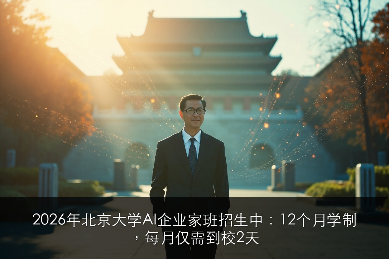 2026年北京大学AI企业家班招生中:12个月学制,每月仅需到校2天