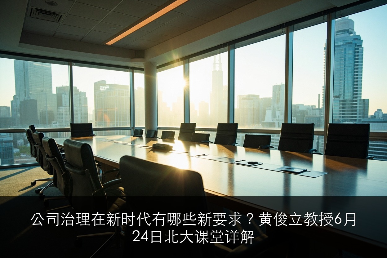 公司治理在新时代有哪些新要求？黄俊立教授6月24日北大课堂详解