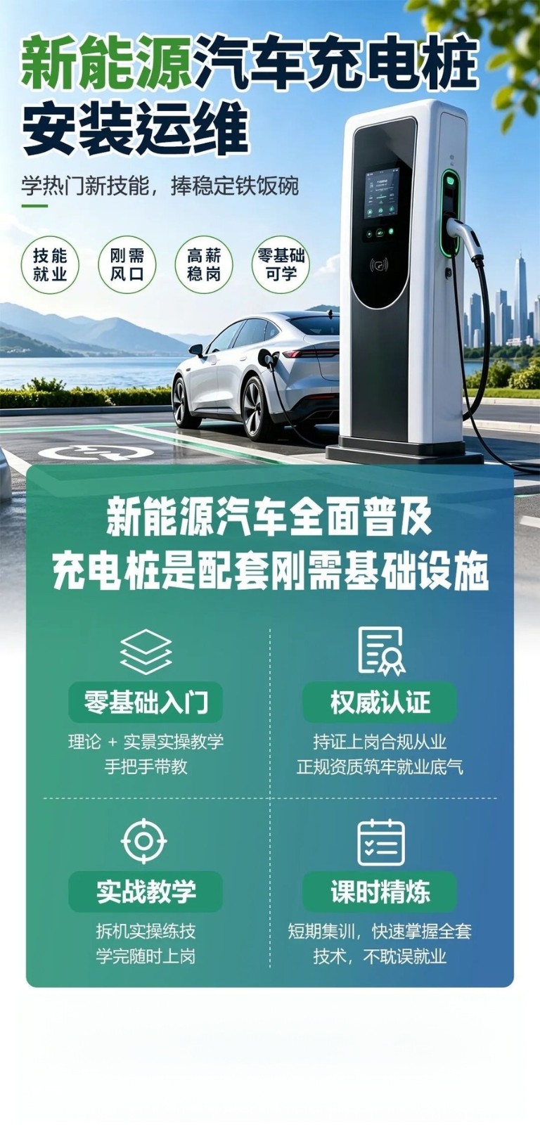 深圳市新能源汽车促进会新能源充电桩运维技能培训:零基础入行充电桩安装检修与日常运维,深圳火热开班