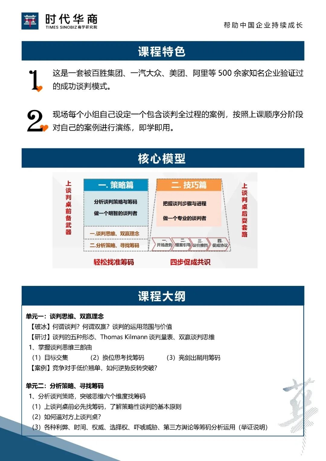 2026年6月时代华商《四步法双赢谈判》开课通知 吕春兰老师