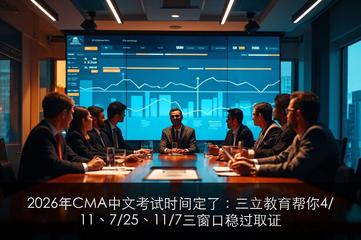 2026年CMA中文考试时间定了:三立教育帮你4/11、7/25、11/7三窗口稳过取证