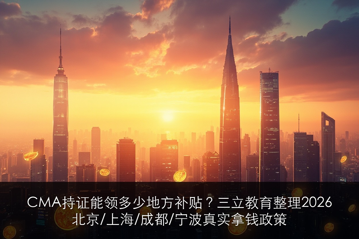 CMA持证能领多少地方补贴?三立教育整理2026北京/上海/成都/宁波真实拿钱政策
