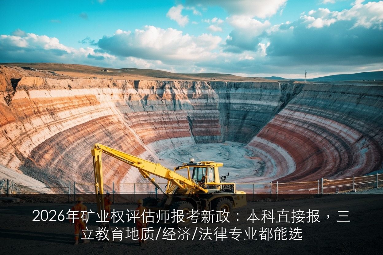 2026年矿业权评估师报考新政:本科直接报,三立教育地质/经济/法律专业都能选