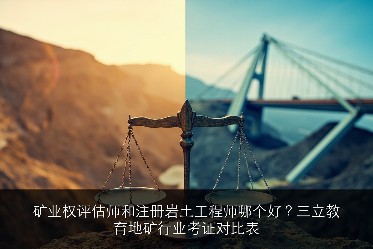 矿业权评估师和注册岩土工程师哪个好?三立教育地矿行业考证对比表