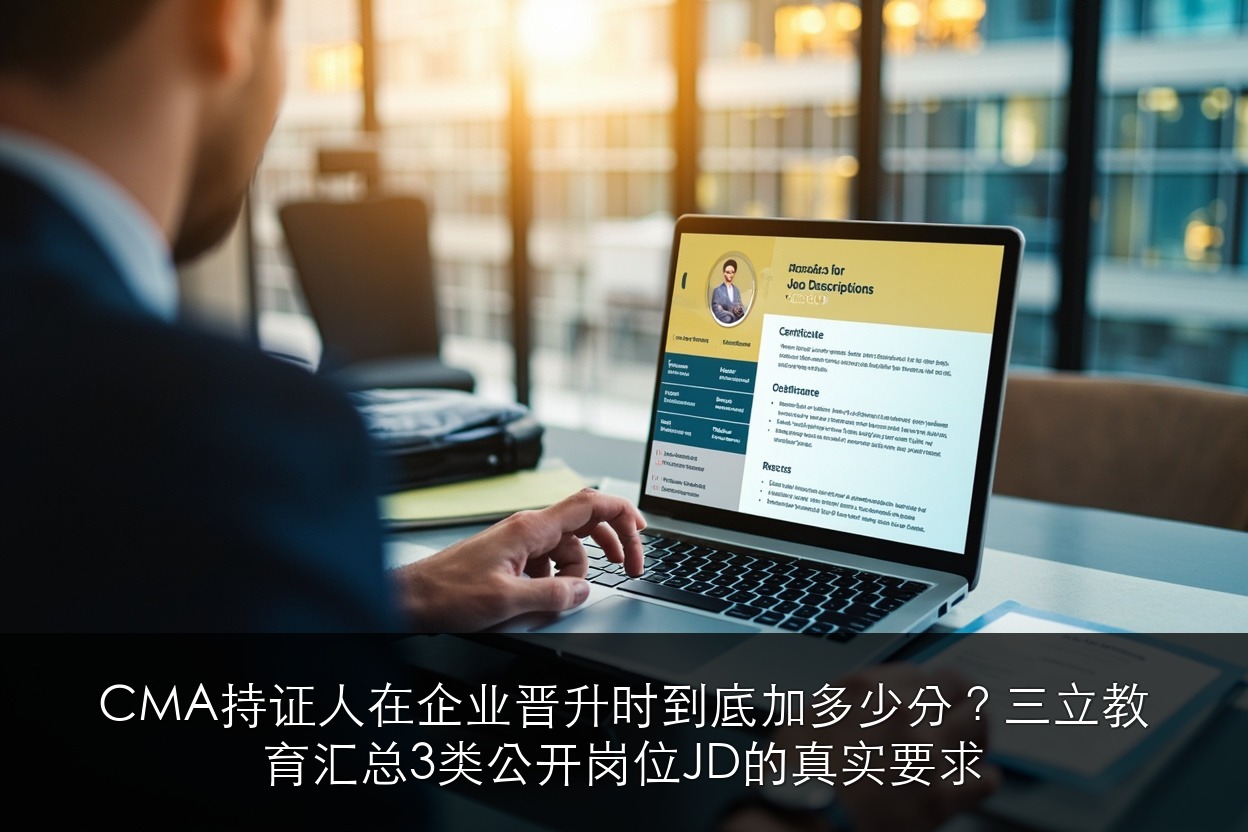 CMA持证人在企业晋升时到底加多少分？三立教育汇总3类公开岗位JD的真实要求