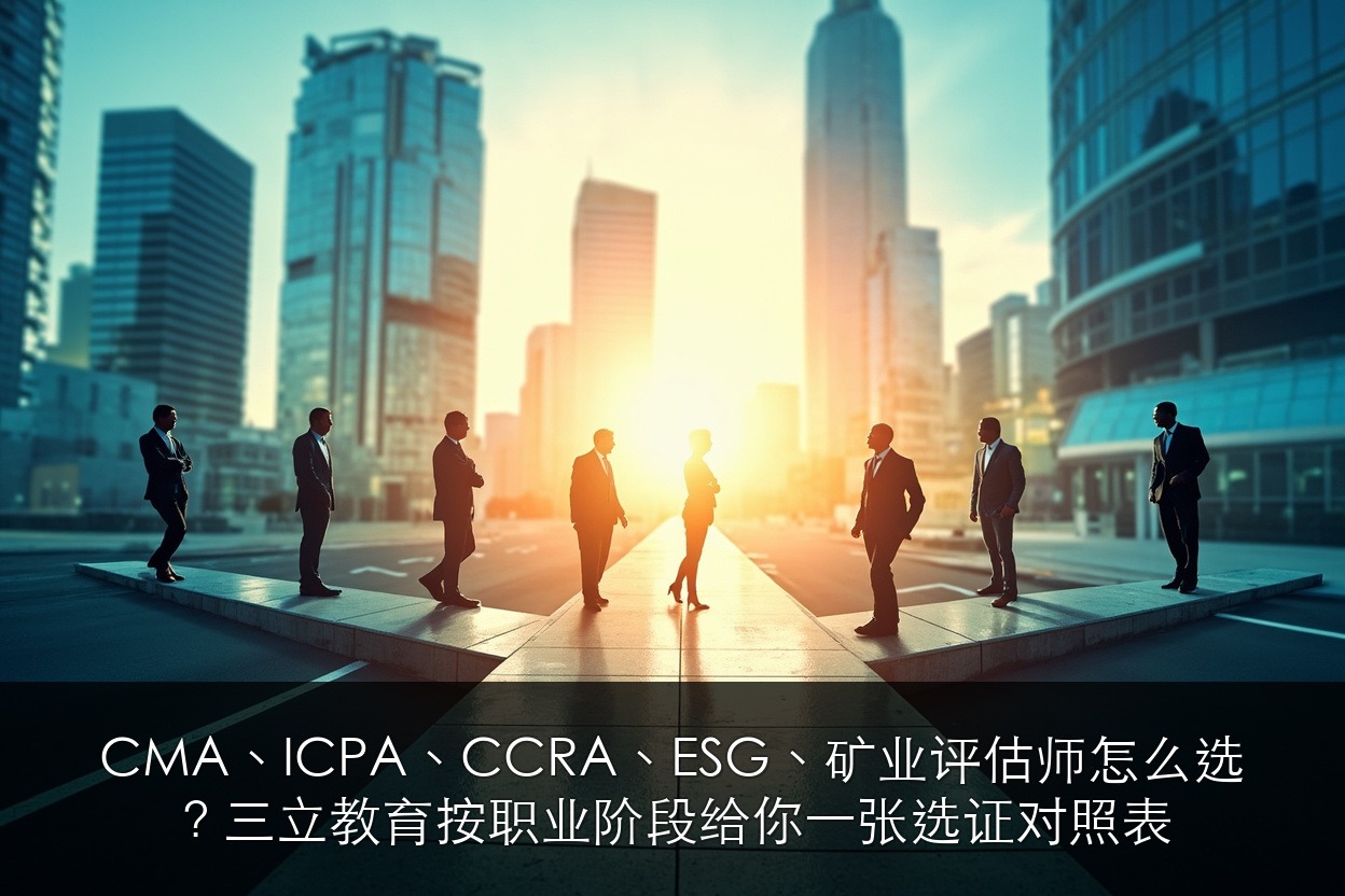CMA、ICPA、CCRA、ESG、矿业评估师怎么选？三立教育按职业阶段给你一张选证对照表