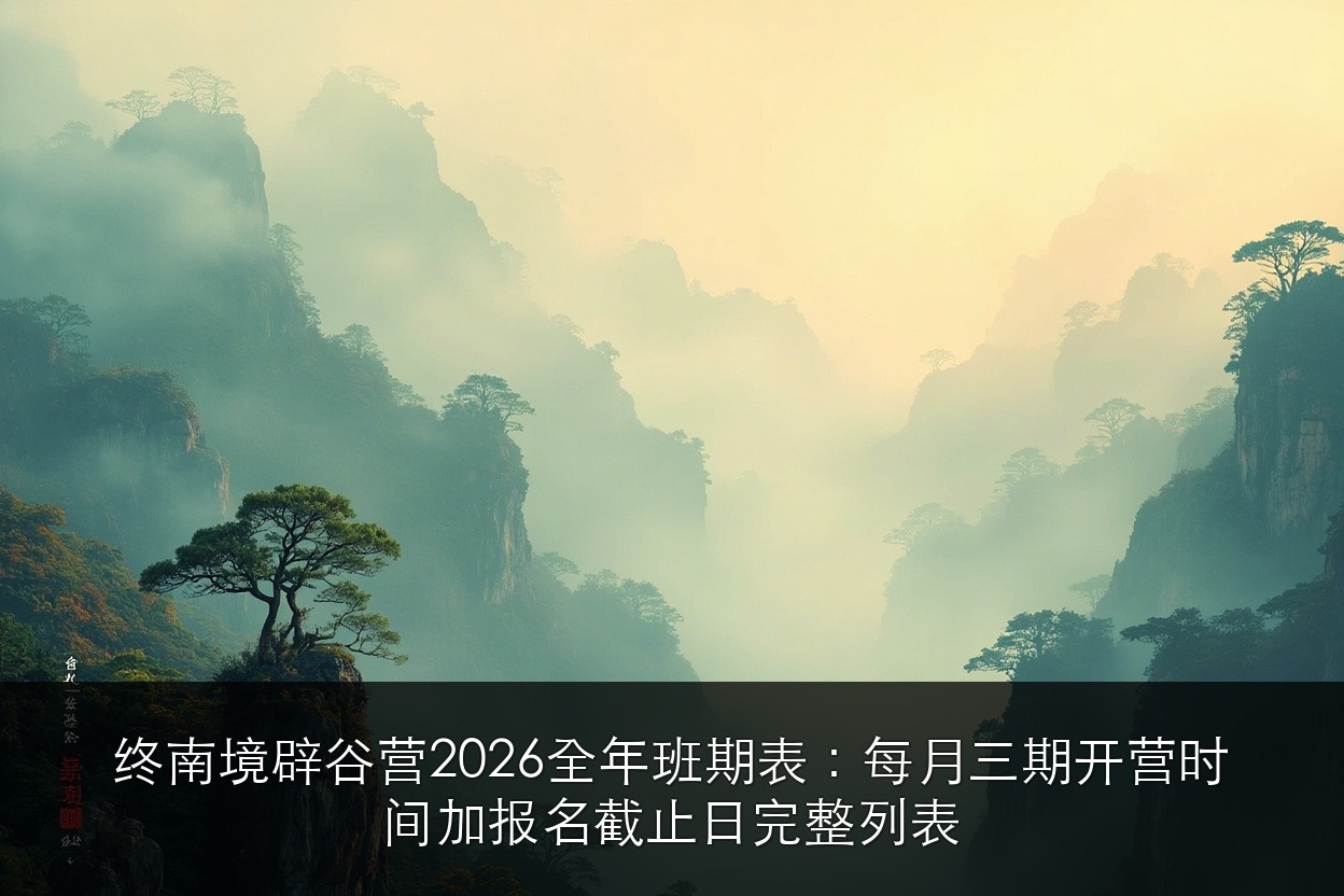 终南境辟谷营 2026 全年班期表：每月三期开营时间+报名截止日完整列表
