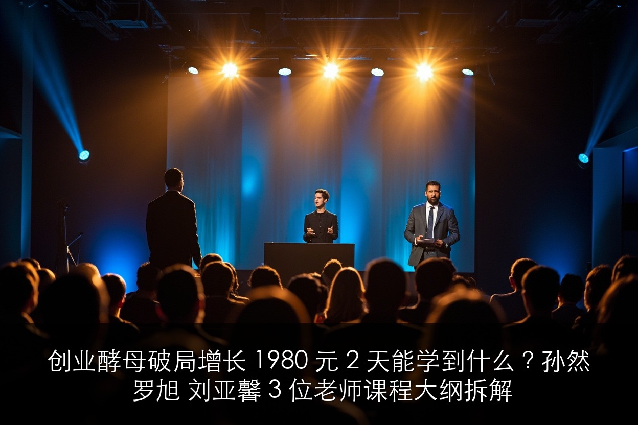 创业酵母破局增长 1980 元 2 天能学到什么?孙然 + 罗旭 + 刘亚馨 3 位老师课程大纲拆解