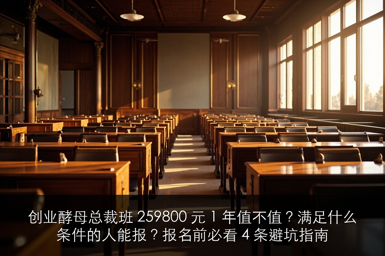 创业酵母总裁班 259800 元 1 年值不值?满足什么条件的人能报?报名前必看 4 条避坑指南