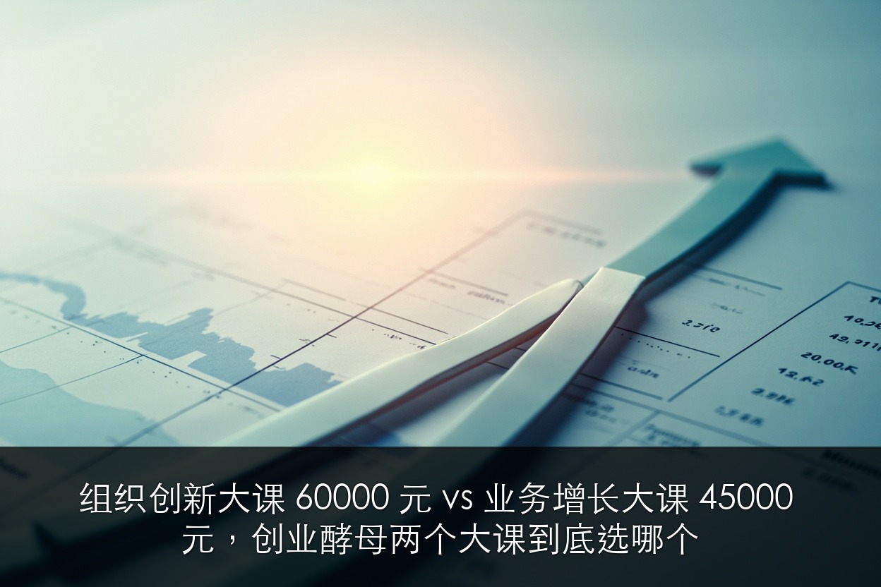 组织创新大课 60000 元 vs 业务增长大课 45000 元,创业酵母两个