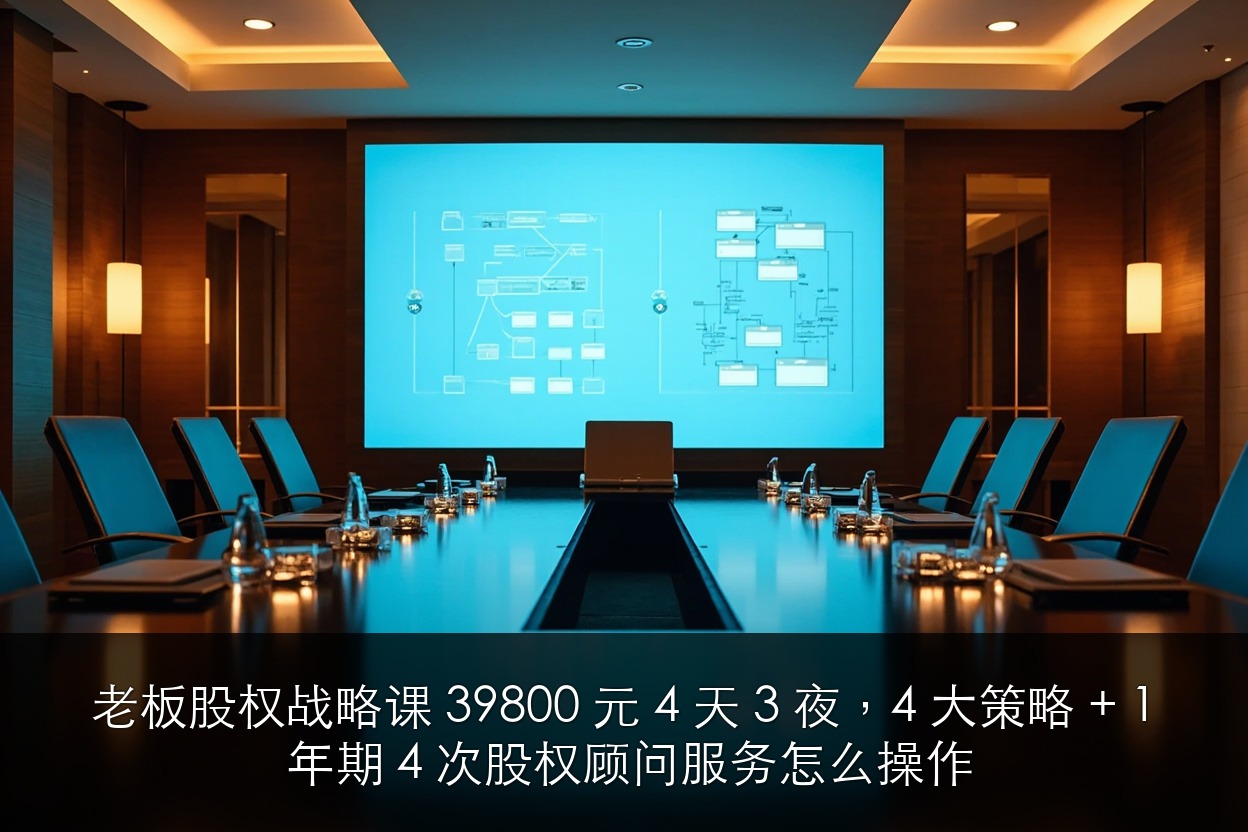 老板股权战略课 39800 元 4 天 3 夜,4 大策略 + 1 年期 4 次股权顾问服务怎么操作?
