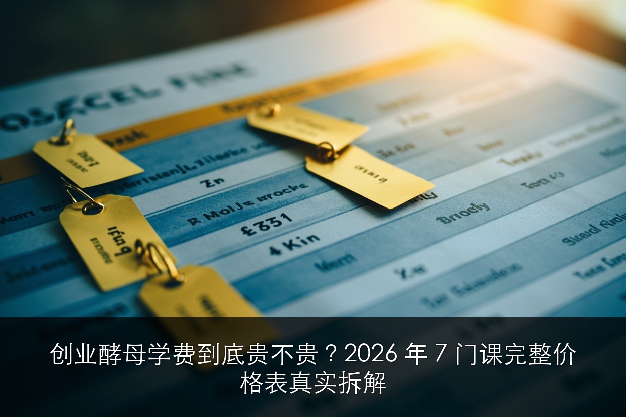 创业酵母学费到底贵不贵?2026 年 7 门课完整价格表真实拆解