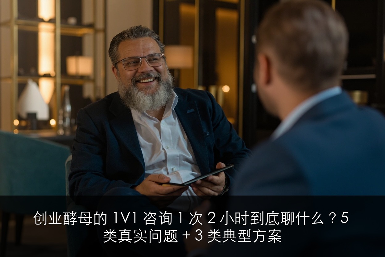 创业酵母的 1V1 咨询 1 次 2 小时到底聊什么?5 类真实问题 + 3 类典型方案