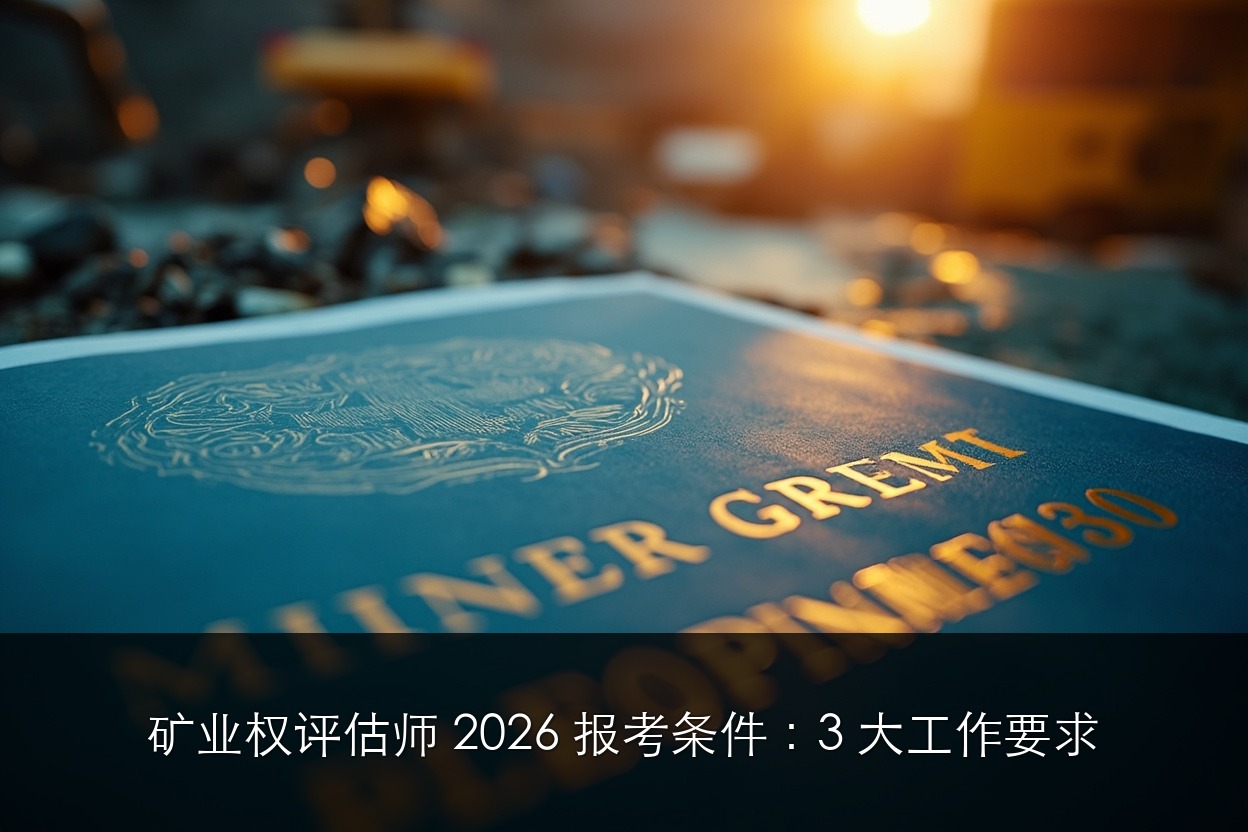矿业权评估师 2026 报考条件：3 大工作要求